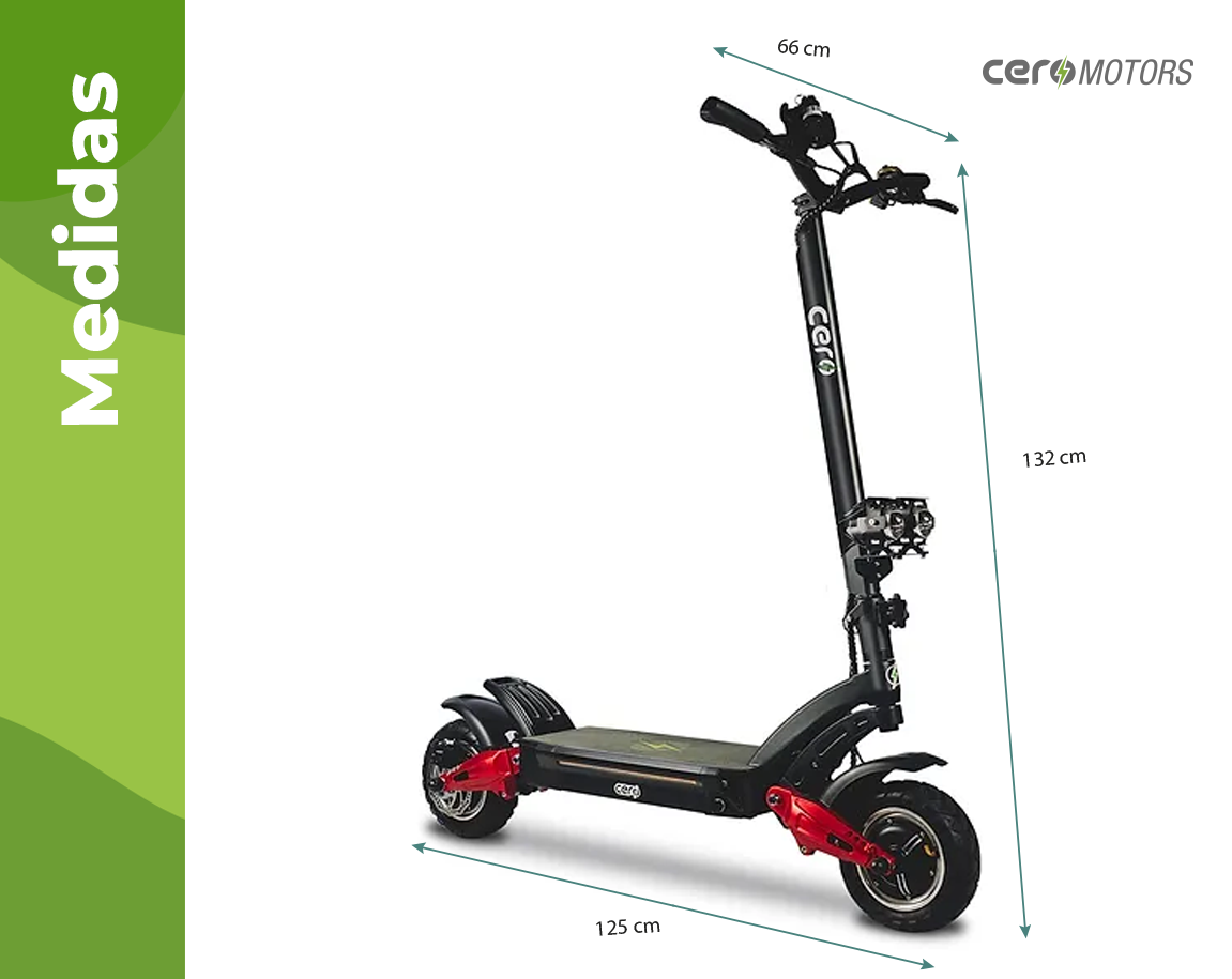 scooter electrico e12 ceromotors - medidas